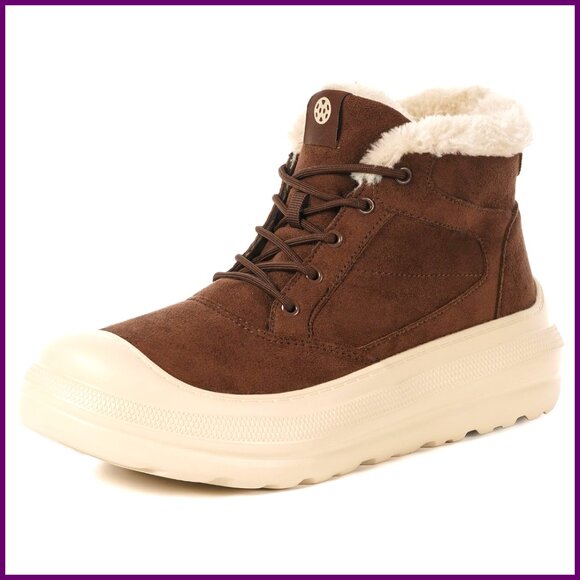 Winter Snow Boots Water Resistant Suede Faux Fur Lined Ankle Booties